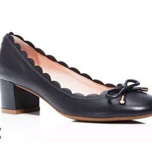 Kate Spade Size 8 Yasmin Black Scalloped Block Heel Pumps